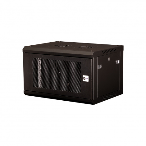 Шкаф 19" телекоммуникационный настенный, 6U 368x600х450 мм, дверь перфорация, черный